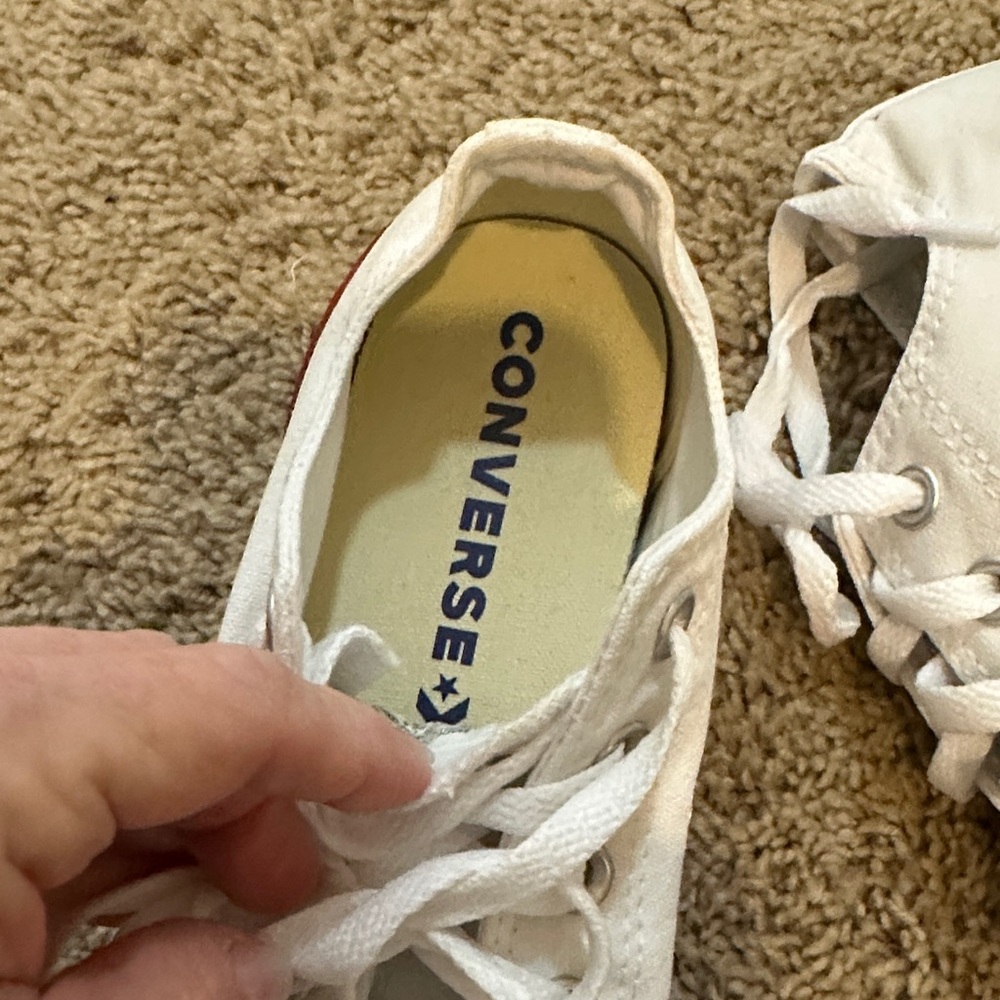 Converse White and Red Low-Top Sneakers - Picture 10 of 12